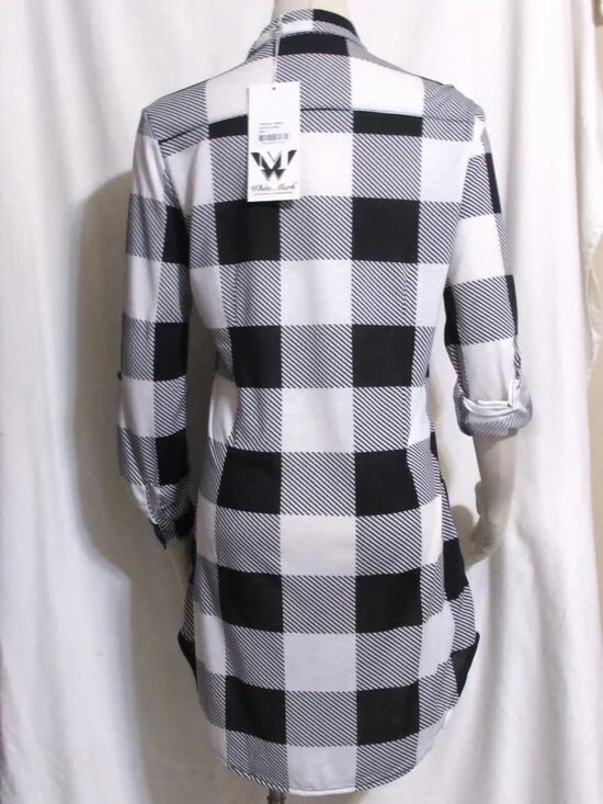 NEW Womens Ladies WHITE MARK Black & Convertible Sleeve Tunic Top Shirt S - Picture 4 of 4